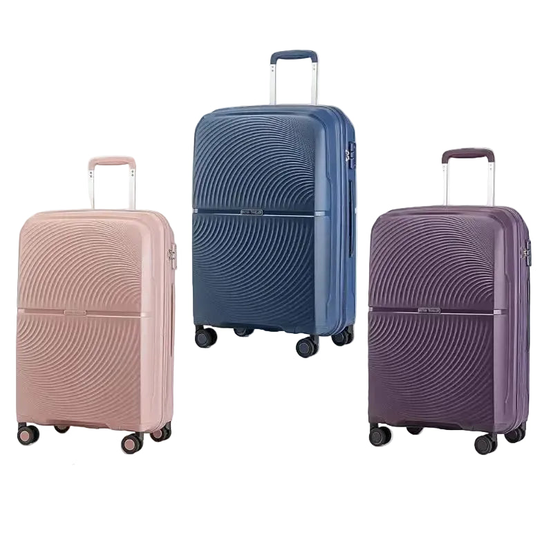 Valises de voyage British Traveller, 3 pièces, PP, serrure TSA et 4 roues pivotantes