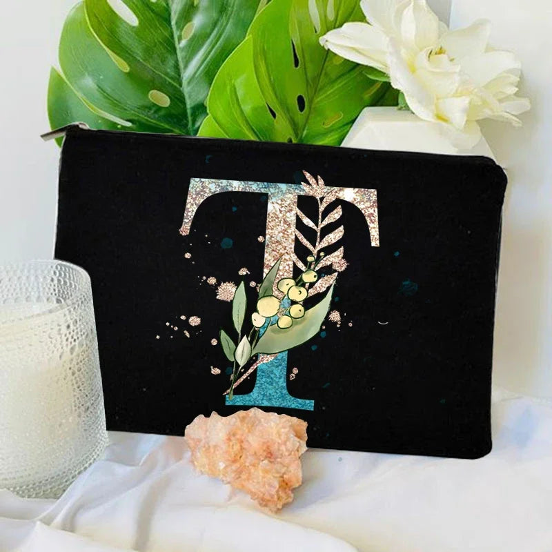 Trousse de maquillage à fermeture éclair avec dégradé de couleurs, trousse de toilette de voyage tendance, trousse de maquillage