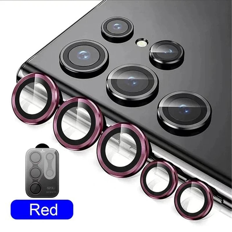 Anneau d'objectif en métal pour Samsung Galaxy S25 S24 S23 S22 Ultra Plus Z Fold 7 6 – Couvercle de protection d'appareil photo en verre trempé HD