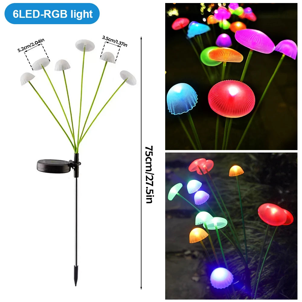 LED Solar-Qualle / Pilz-Fee – Wasserdichte RGB-Gartenleuchte