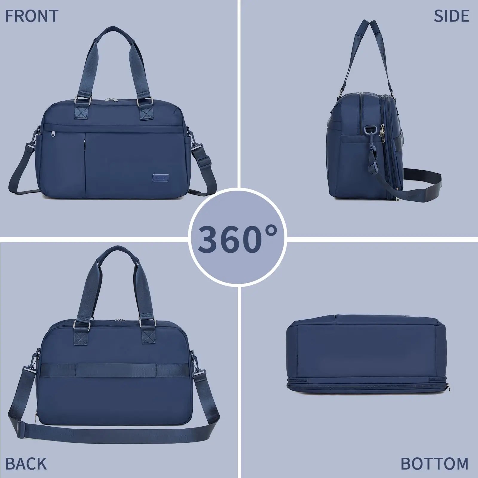 Sac de voyage extensible femmes et hommes KONO – hydrofuge, compartiments sec et humide