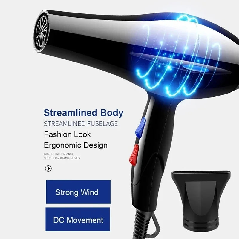 Sèche-cheveux ionique professionnel, chauffage rapide, chaud et froid, réglage, soufflage d'air, collecte d'air, injuste, 2200W