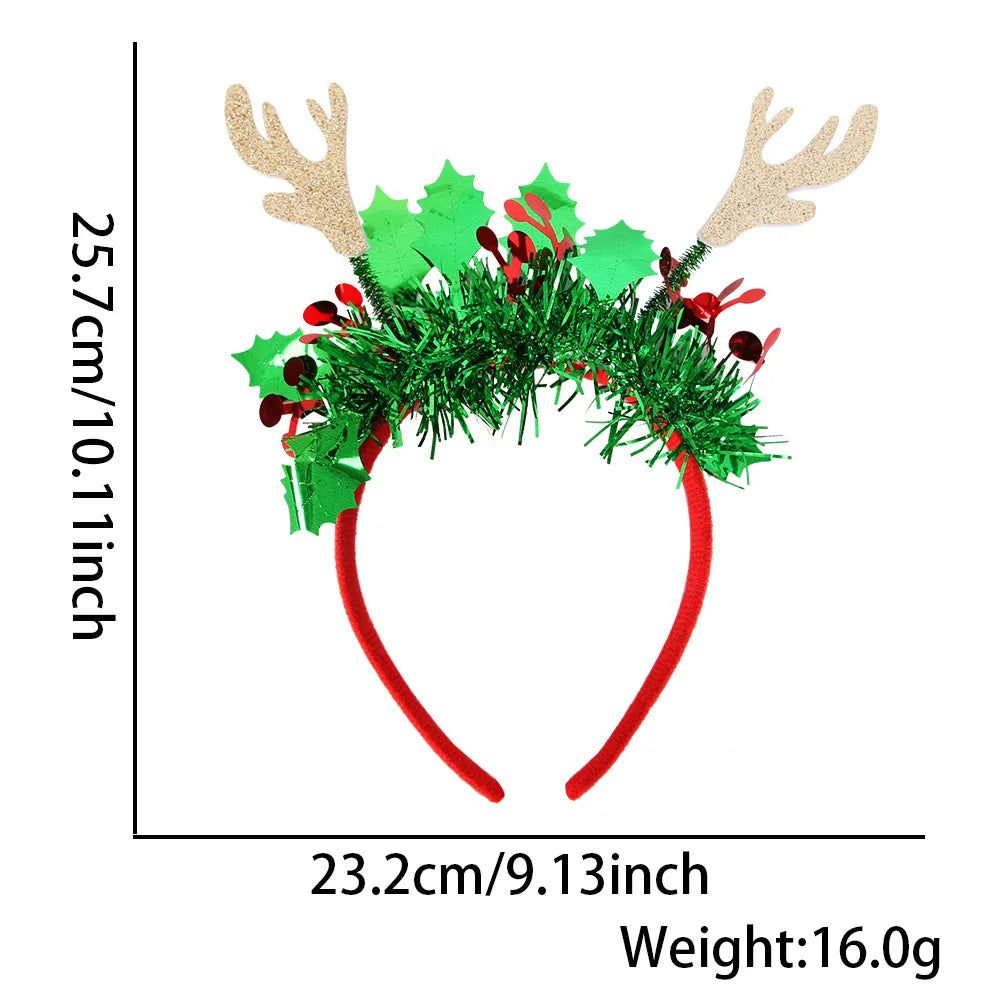 Serre-tête décoratif, Bandeaux du Nouvel An et de Noël - Cerceaux pour cheveux de bonhomme de neige de renne