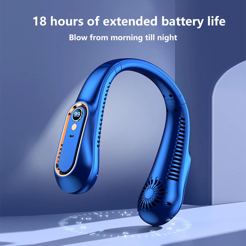 Ventilateur de cou portable sans pales Xiaomi, USB rechargeable, silencieux, affichage LED, mini refroidisseur d'air