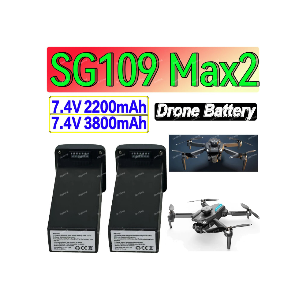 Batterie originale 7.4V 2200mAh / 3800mAh pour Drone ZLL SG109 Max2 – Batterie de remplacement RC