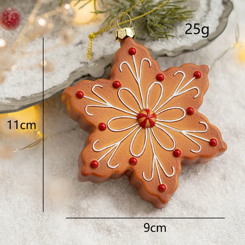 Décorations de Noël, Bonhomme en pain d'épice, Pendentif de décoration d'arbre de Noël créatif, bonhomme de biscuit, flocon de neige, wapiti