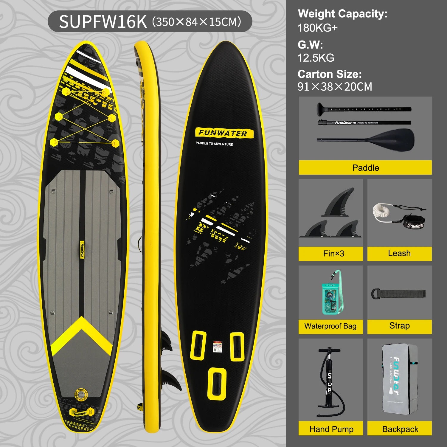 Planche de Paddle Gonflable avec Accessoires (335 / 350 / 385 cm) - Feath-R-Lite Koi Sup