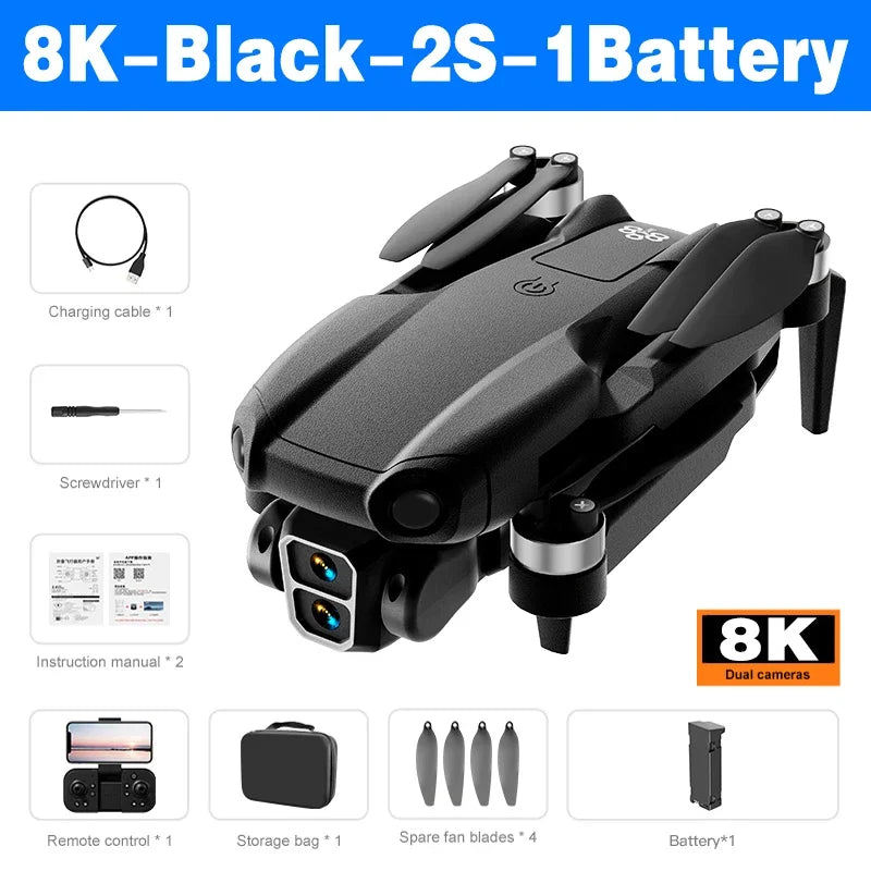 Drone Xiaomi Mijia A888 PRO 8K HD avec double caméra, moteur sans balais, 5G WiFi FPV, pliable, quadcopter, localisation de flux
