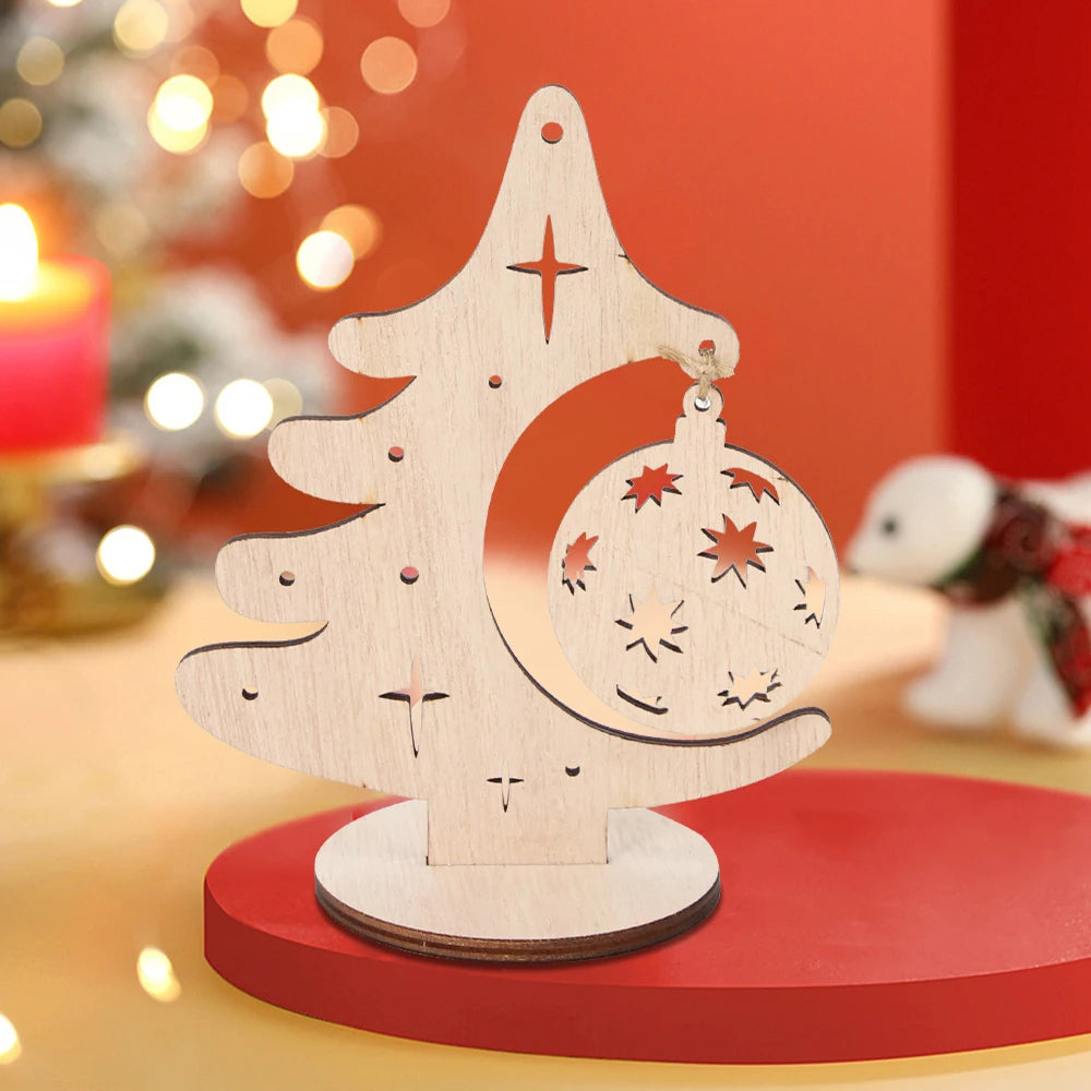 Ornements d'arbre de Noël, décorations en bois