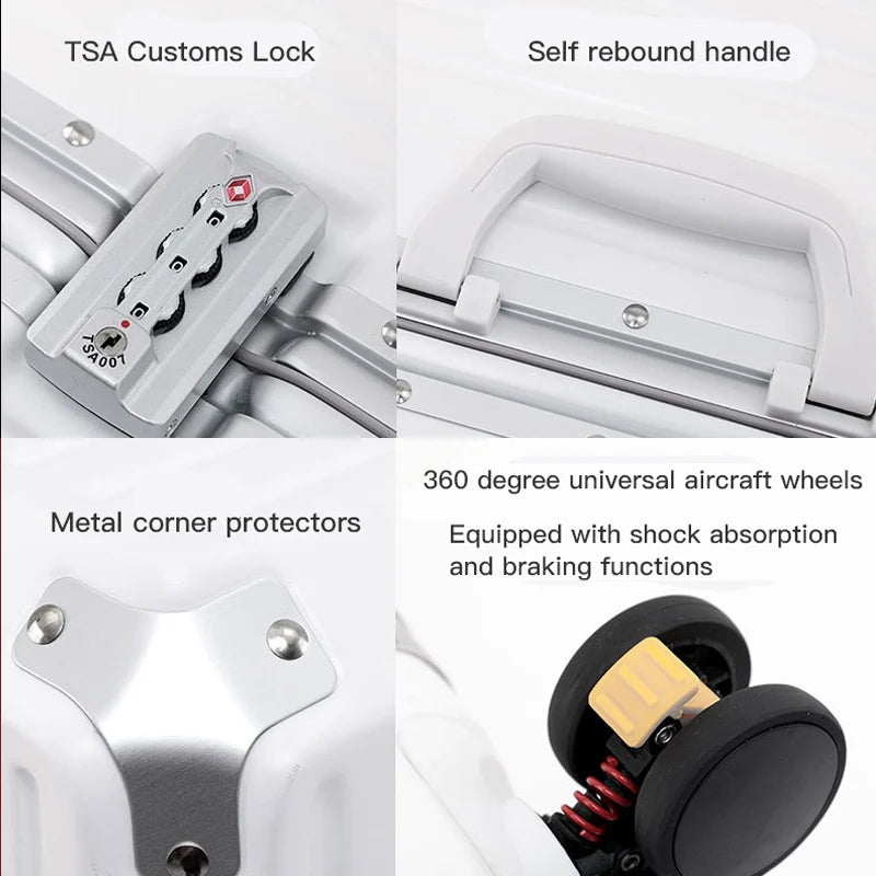 Valise large poignée pour voyage SUSHIMU – hommes et femmes, bagage à main, PC + ABS, 24, 26, 28 et 30 pouces