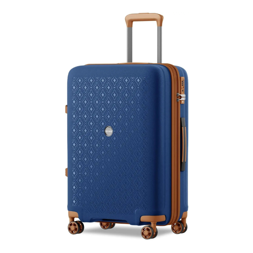 KONO Étui rigide en polypropylène avec porte-gobelet, extensible, léger et robuste, boîtier de chariot à verrouillage TSA à 4 roues