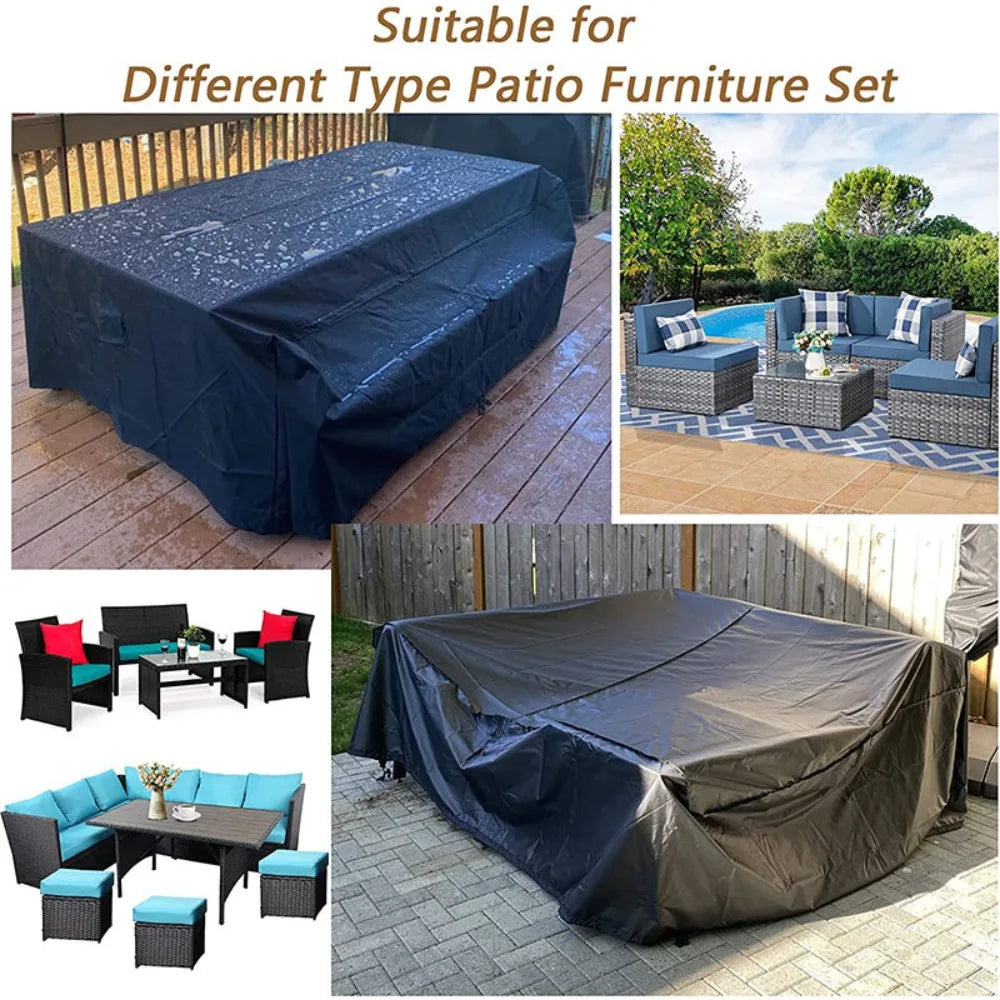 Housse de Protection Imperméable pour Meubles de Jardin – Multi-Tailles, Anti-UV, 100 % Polyester