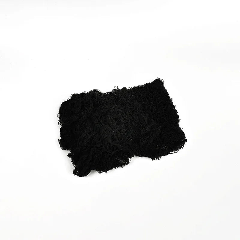 Tissu Noir Effrayant Halloween – Décoration Maison Hantée, Extérieur 76x200 cm