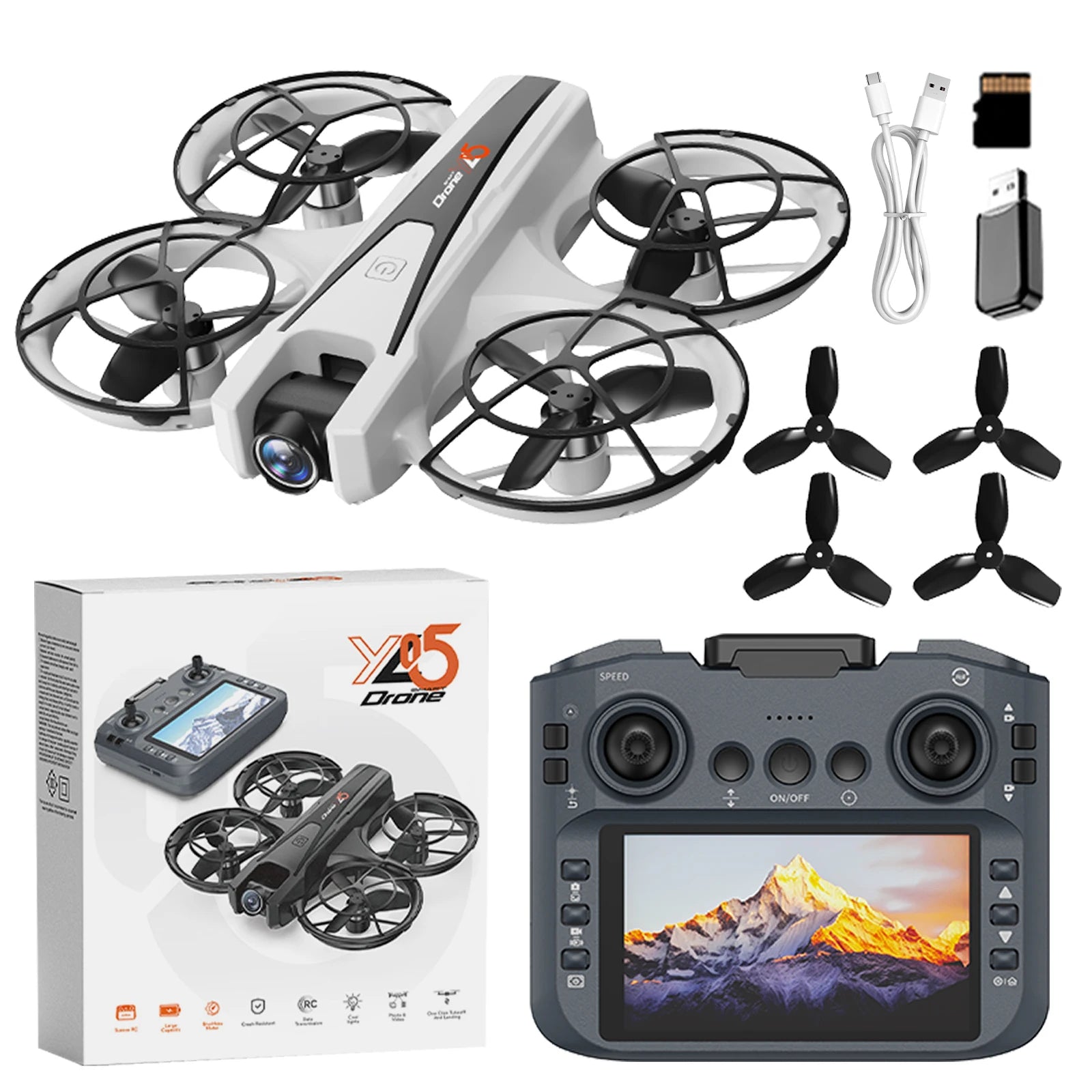 2025 YL05 Drone 8K HD avec Caméra et Écran – Quadcopter RC 360° Flip