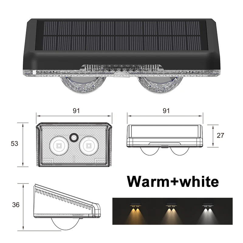 Solarleuchten für Zäune mit 4 LEDs – Up/Down-Beleuchtung