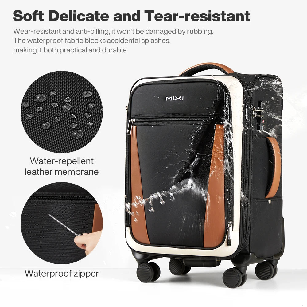 Valise Oxford pour voyage d’affaires Mixi – hommes et femmes, bagage à main, Spinner roues, 20 pouces