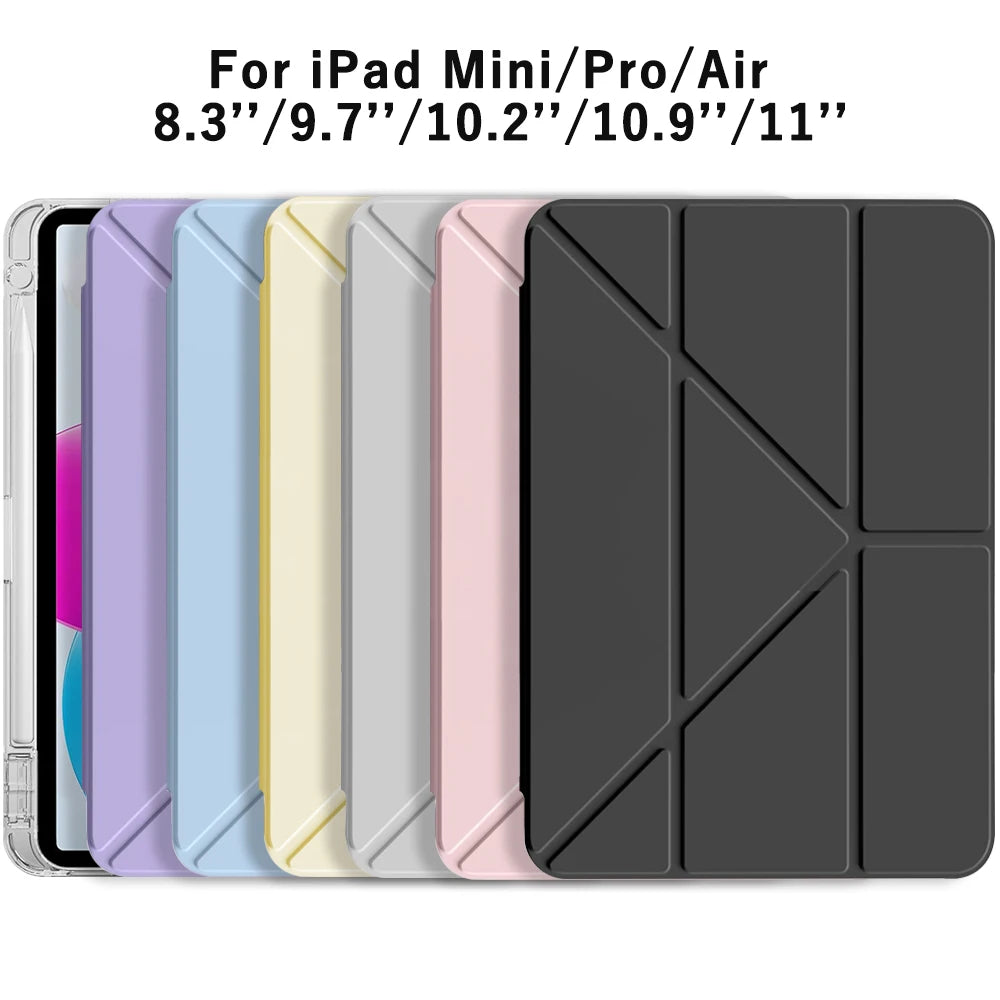 Coque iPad 3-en-1 Y-Fold Flip avec rabat magnétique – support multi-angles