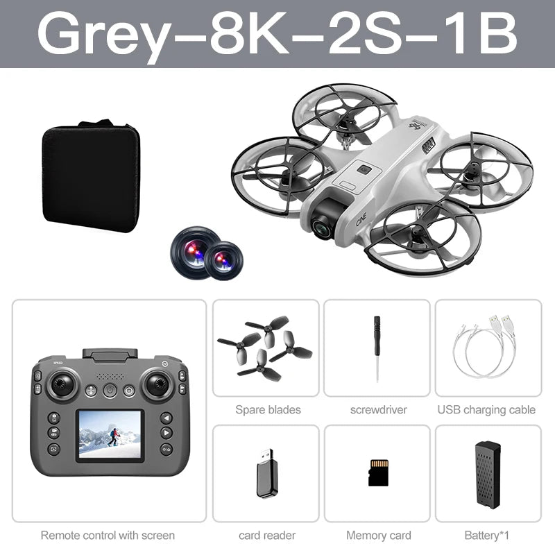 Drones MIJIA V666 HD 180° Drone quadrirotor pour éviter les obstacles, moteur sans balais, flux optique