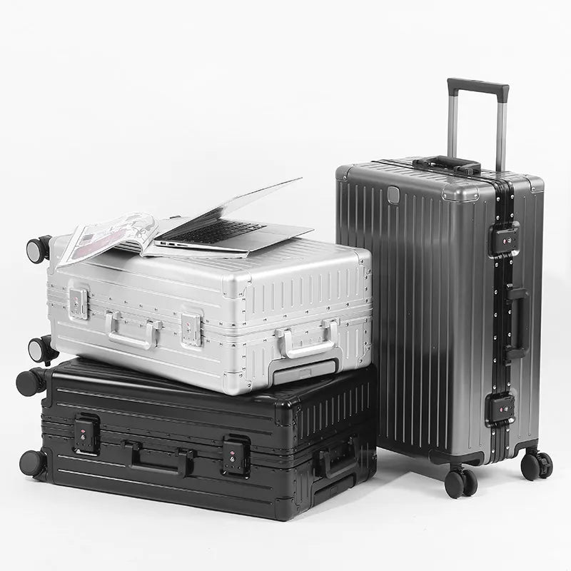 Valise rigide en alliage d’aluminium et de magnésium SUSHIMU – bagage à roulettes, 20, 24, 26 et 28 pouces
