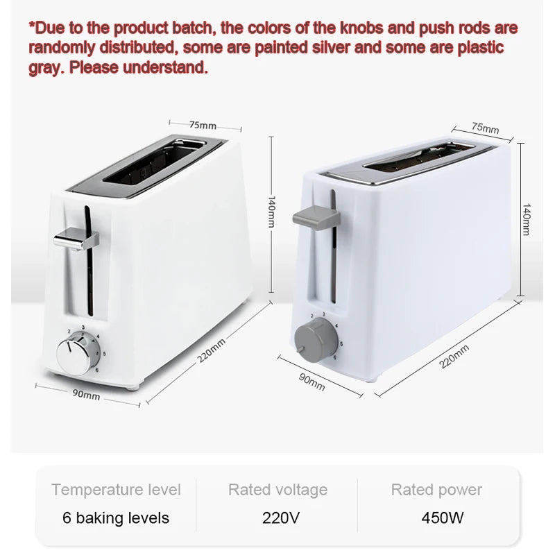 Grille-pain électrique en acier inoxydable 110 V/220 V, machine à petit-déjeuner, grille-pain, 
