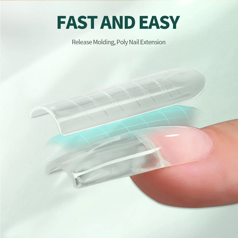 Kit PolyGel Extension d’Ongles 6 Couleurs avec Pinceau, Formes, Base et Top Coat