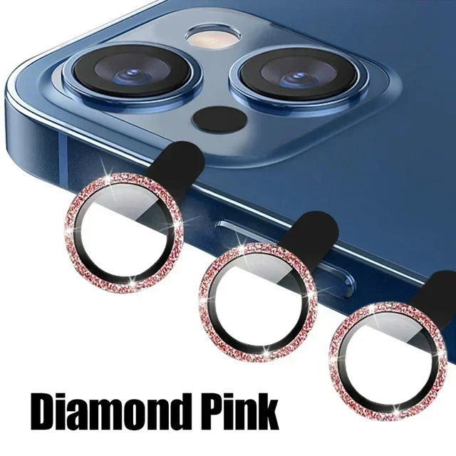 Verre de protection d'objectif en métal, 3 pièces, pour iPhone 13 12 11 15 16 17Pro Max Mini, Film de protection d'objectif de caméra arrière pour iPhone 16 15 Plus