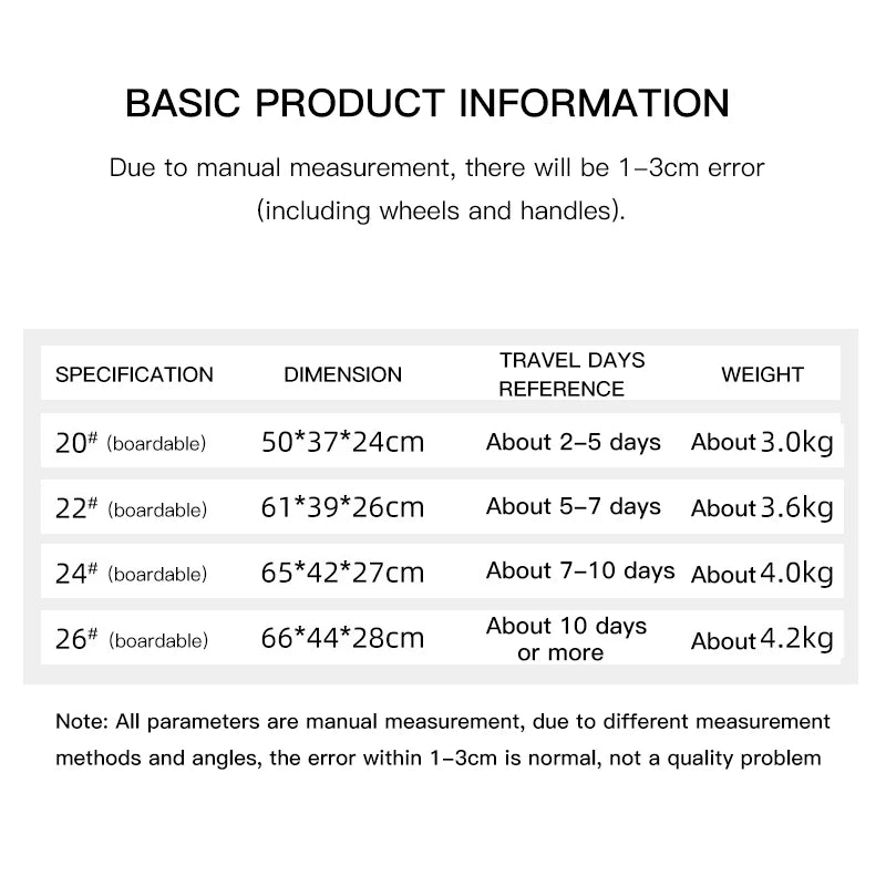 Valises SUSHIMU – ensembles durables avec USB et ouverture avant, bagage à main pour hommes et femmes, 20/22/24/26 pouces