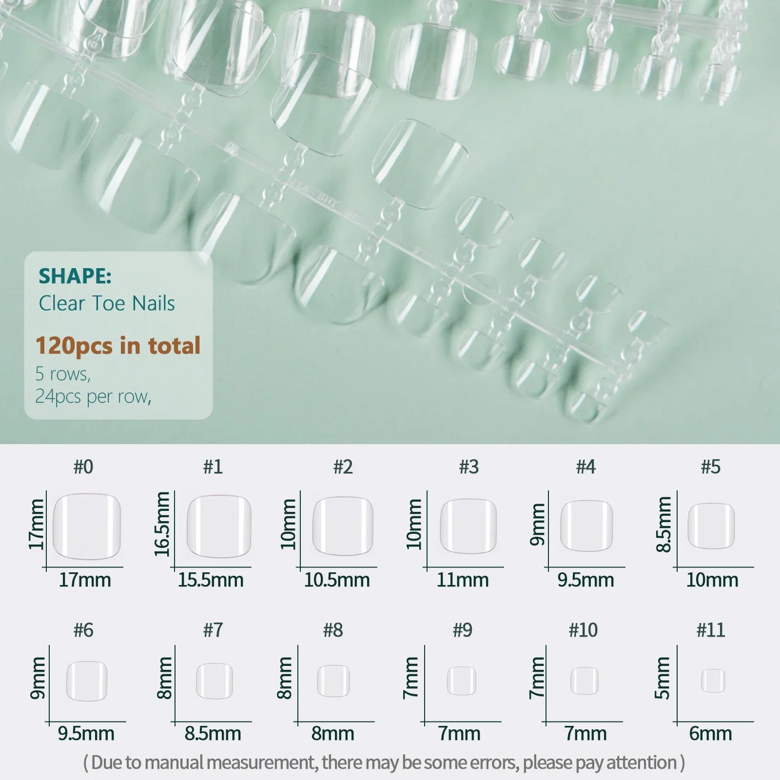 Faux Ongles, Conseils artificiels pour ongles de pieds, 120 pièces