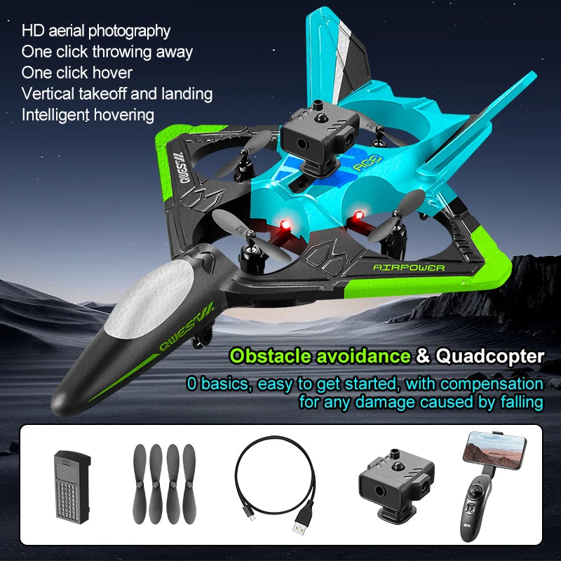 Avion RC en mousse V31 Pro avec caméra 6K et contrôle radio 2.4G