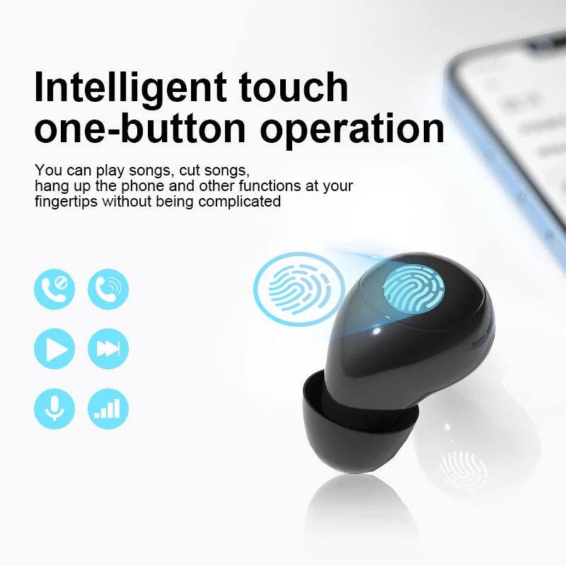 Écouteurs invisibles TWS Mini écouteurs sans fil Bluetooth 5.3 écouteurs avec Microphone réduction du bruit casque intra-auriculaire