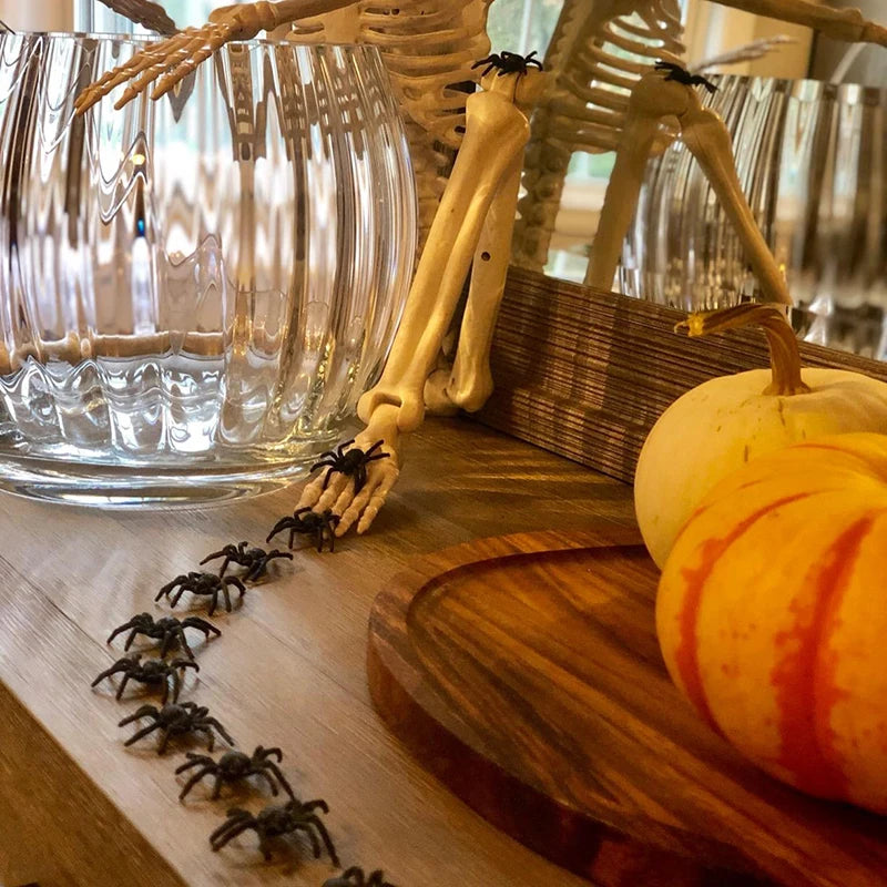 Petites Araignées Noires en Plastique – Décoration Halloween, Maison Hantée – Lot de 50 Pièces