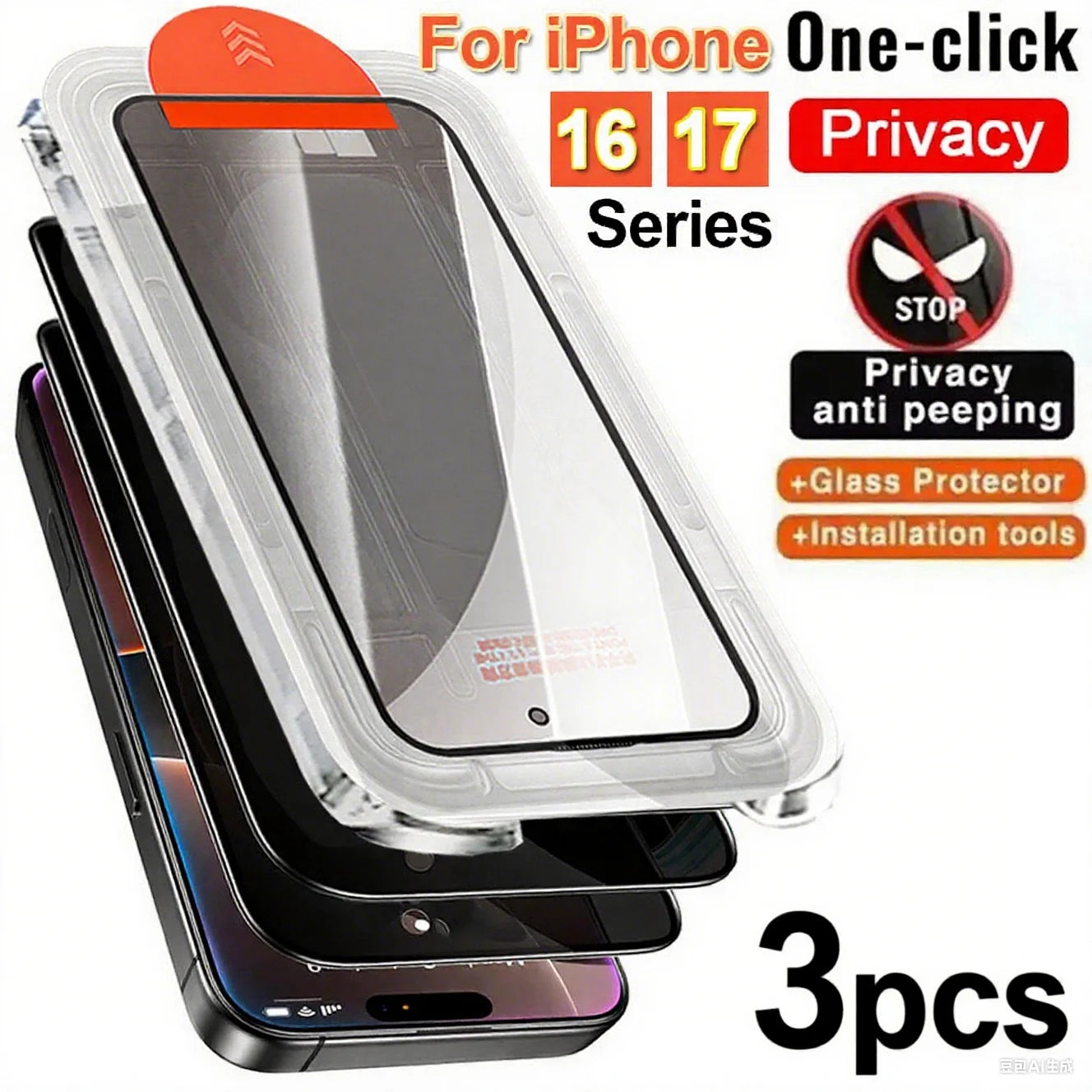 Protecteur d’écran de confidentialité anti-espion – installation facile (lot de 3)