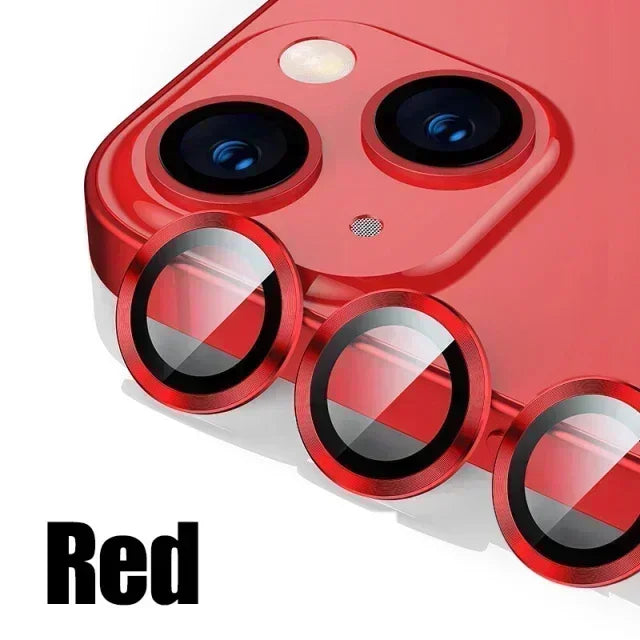 Verre de protection d'objectif en métal, 3 pièces, pour iPhone 13 12 11 15 16 17Pro Max Mini, Film de protection d'objectif de caméra arrière pour iPhone 16 15 Plus