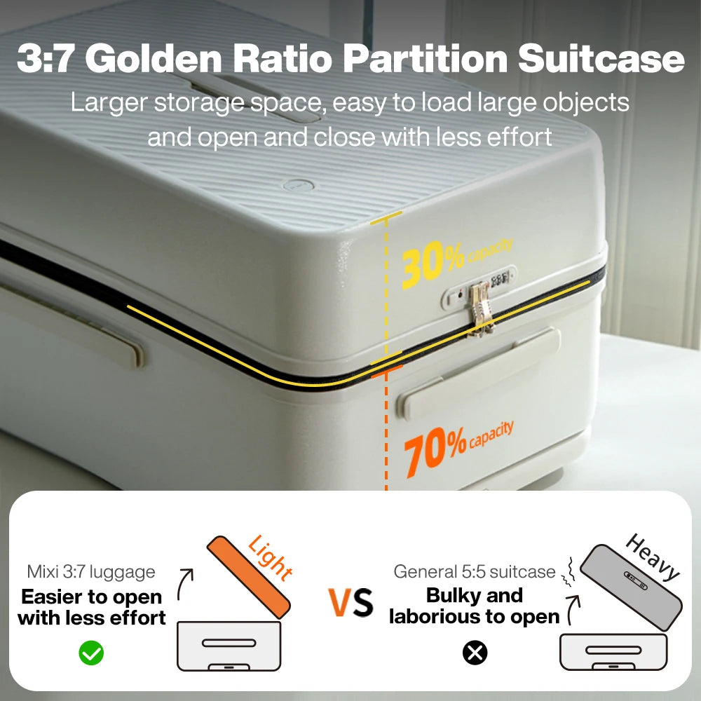 Valise de grande capacité pour voyage Mixi – bagage à main, boîtier de chariot, 26 pouces