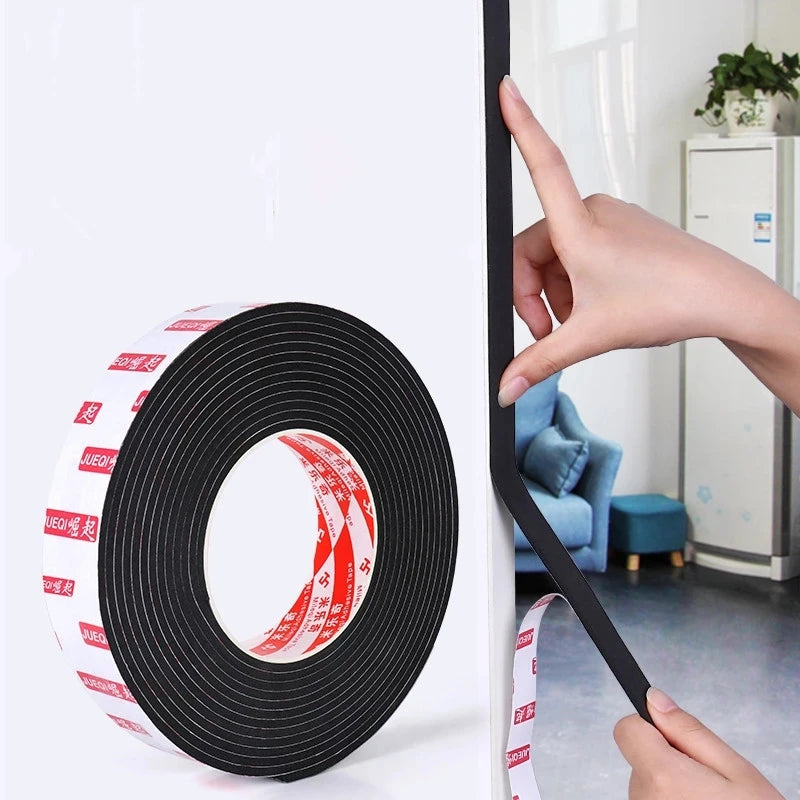 Bande d'étanchéité Bande éponge simple face 10M, mousse insonorisante, bande d'étanchéité pour porte et fenêtre, coussinets de pieds de chaise auto-adhésifs, protection d'angle de meuble en feutre
