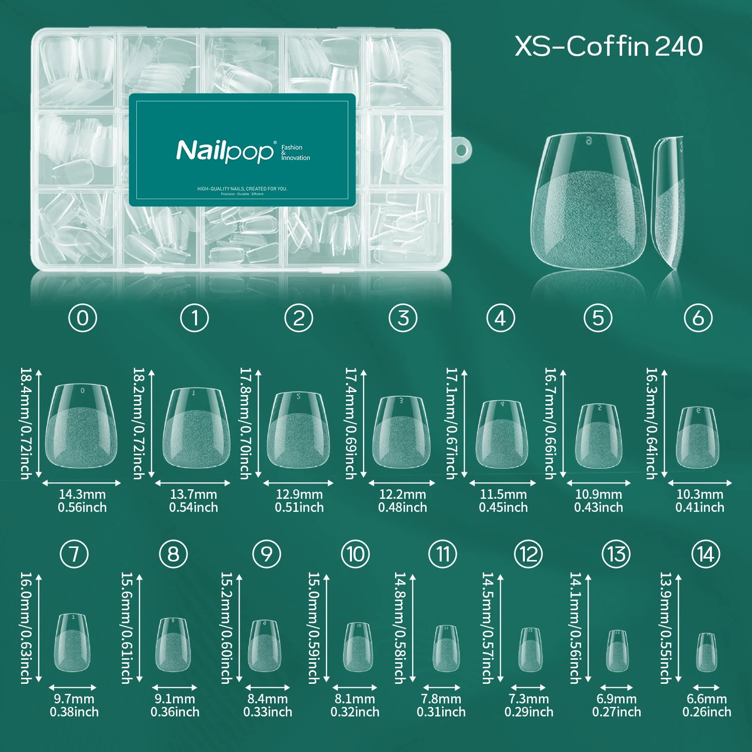 Faux Ongles Semi-Mat Amande 240 pcs