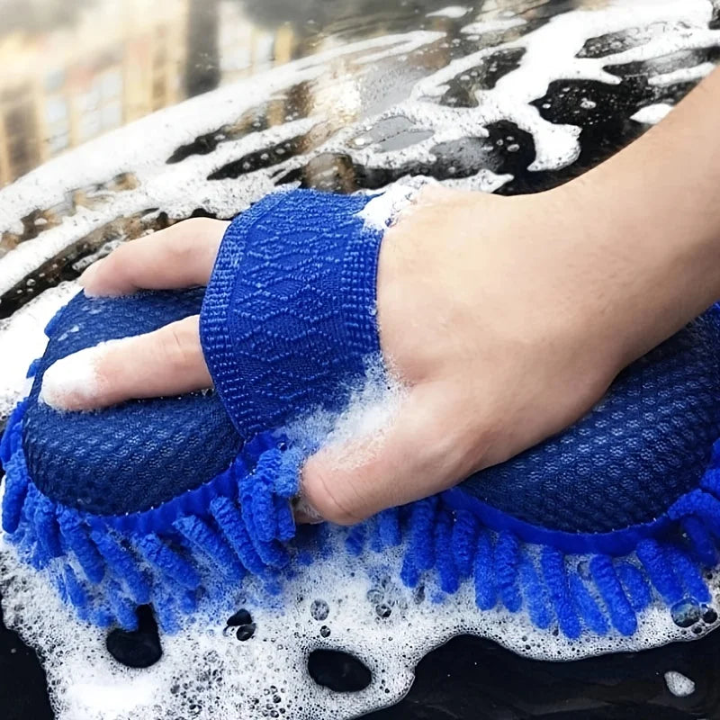Éponge en Microfibre pour Lavage de Voiture, Brosses d'Entretien, Gant de Lavage