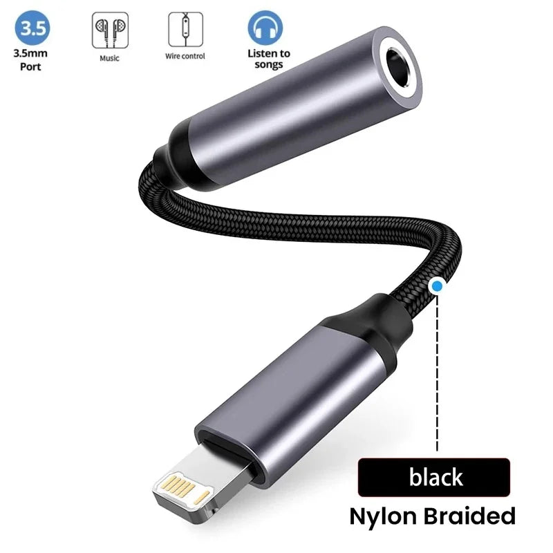 Adaptateur de câble Jack AUX pour IOS à 3 5 MM, pour iPhone 12 13 14 Pro, connecteur de casque, séparateur Audio, accessoires pour iphone