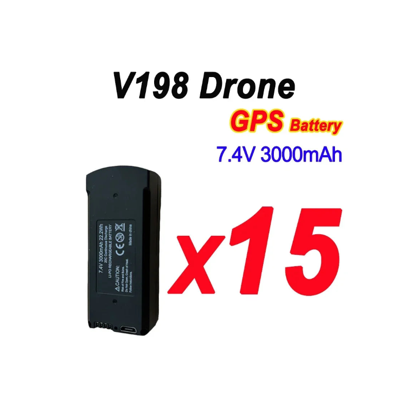Batterie originale 7.4V 3000mAh pour Drone V198 MAX / V198 MAX PRO – Batterie de remplacement RC