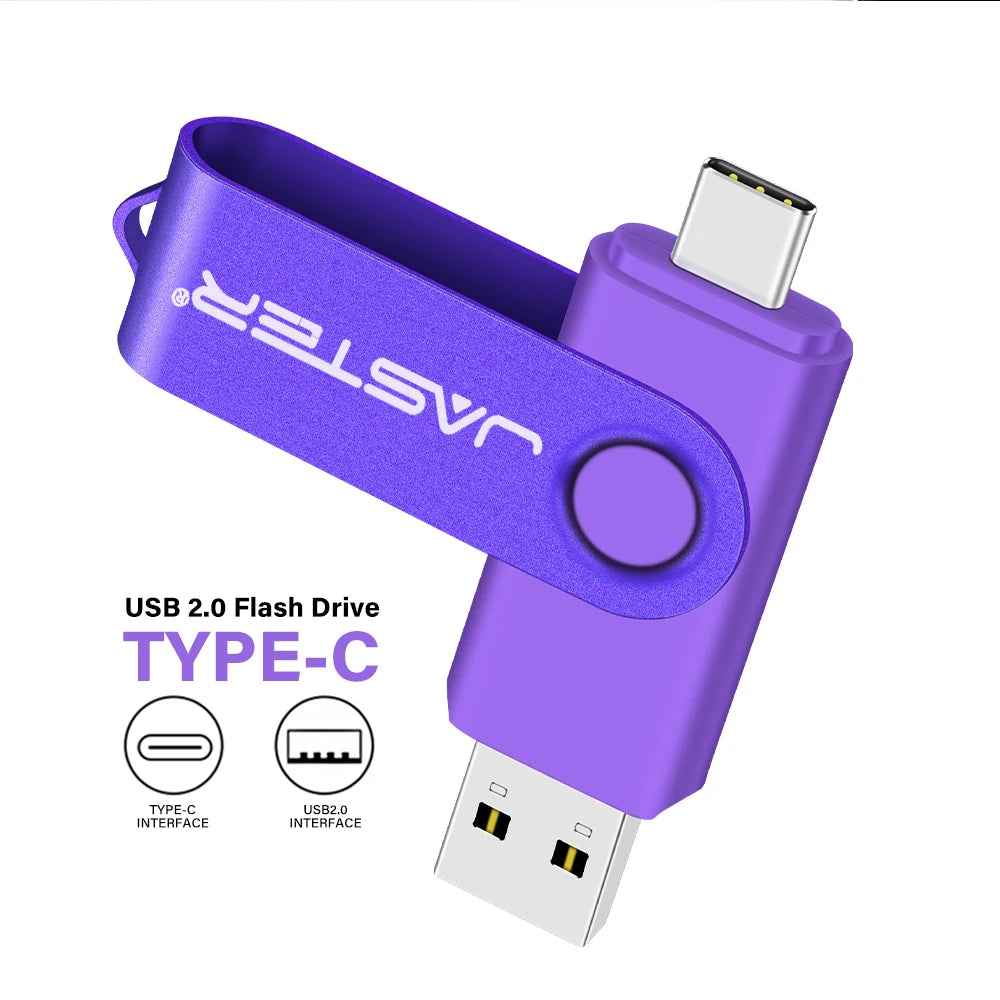 Clé USB TYPE-C 128 Go Capacité réelle Pen Drive 64 JOMemory Stick Creative Business Gift Red U Disk Blue 32G