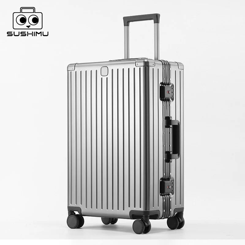 Valise rigide en alliage d’aluminium et de magnésium SUSHIMU – bagage à roulettes, 20, 24, 26 et 28 pouces