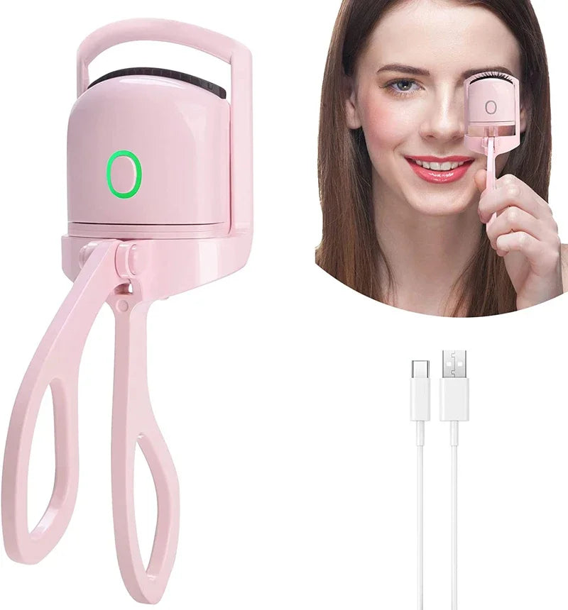 Recourbe-cils chauffant, recourbe-cils électrique rechargeable par USB avec 2 niveaux de température, chauffage rapide et effet de bouclage longue durée