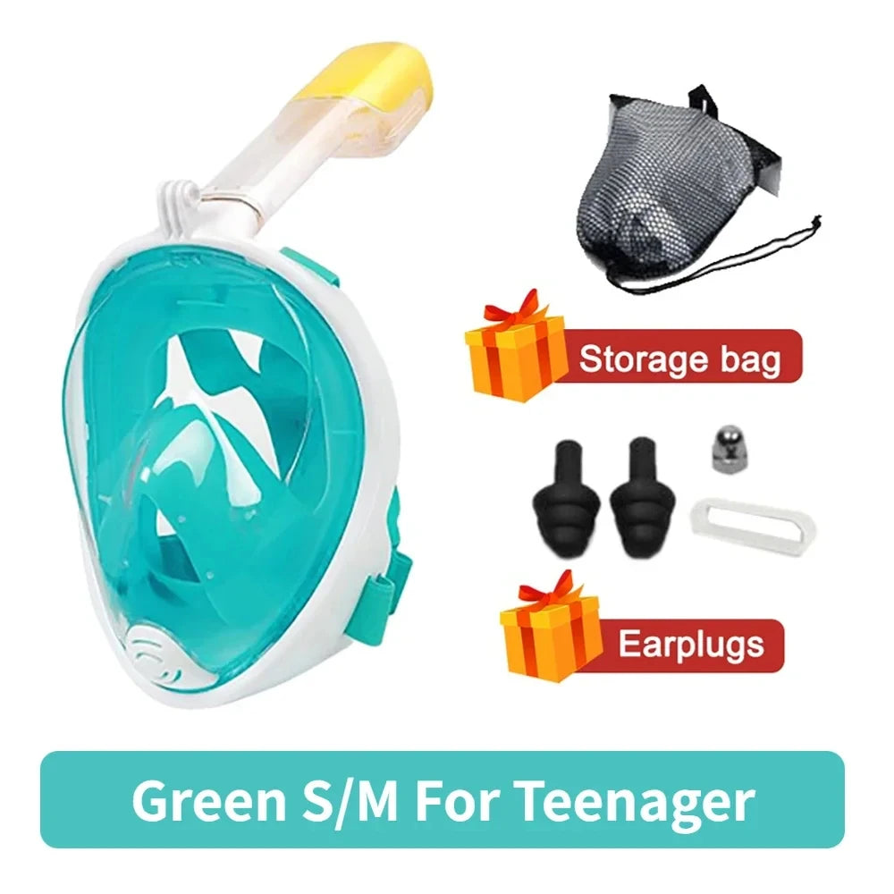 Masque de plongée en apnée pour enfants et adultes, masque intégral, lunettes anti-buée, équipement de natation, plongée sous-marine