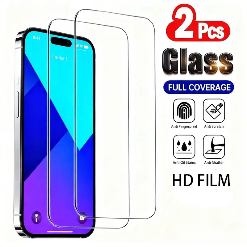 Film en verre trempé Ultra clair pour iPhone 17/16/15/14 Pro Max/Air/16/15 Plus – Protecteur d'écran pour iPhone 13/12/11 Pro/XR/XS Max