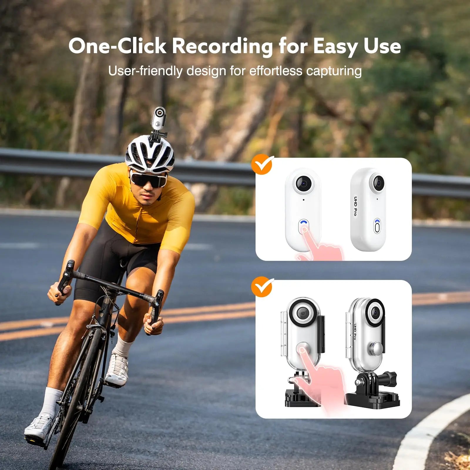 Accessoires Mini Caméra H88 – Étui Étanche, Supports Guidon, Casque et Vélo