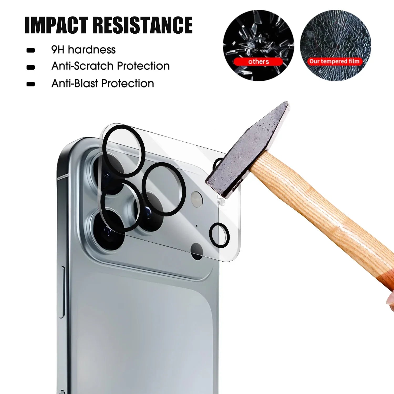 Protecteur d’objectif de caméra HD 9H pour iPhone 17 / 17 Air / 17 Pro Max