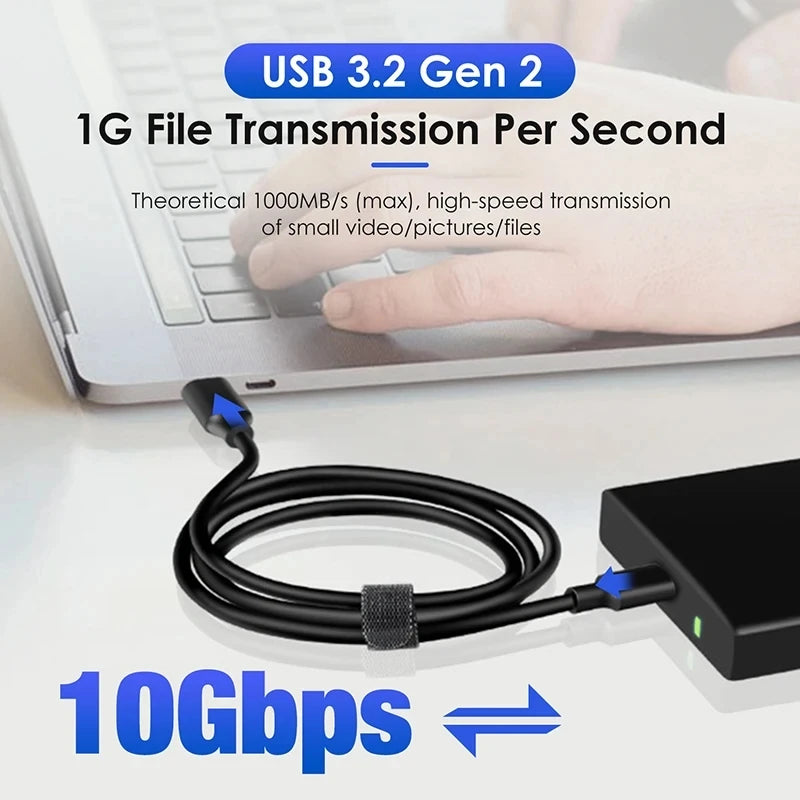 Câble USB 3.2 10Gbps Type C USB A à type-c 3.2 Gen2 câble de transfert de données USB C SSD câble de disque dur 3A 60W QC 3.0 charge rapide