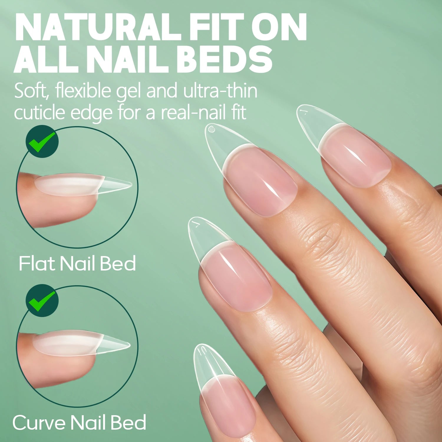 Faux Ongles Semi-Mat Amande 240 pcs