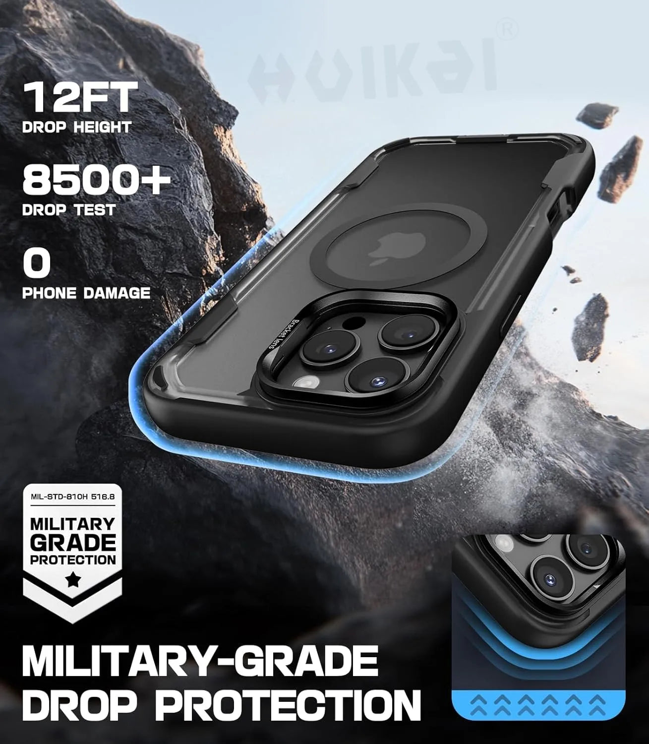 Coque de protection pour iPhone 16 Pro Max 16 Pro 15 Pro Max 14 13 12 Magsafe caméra magnétique protection corps complet antichoc housses de protection