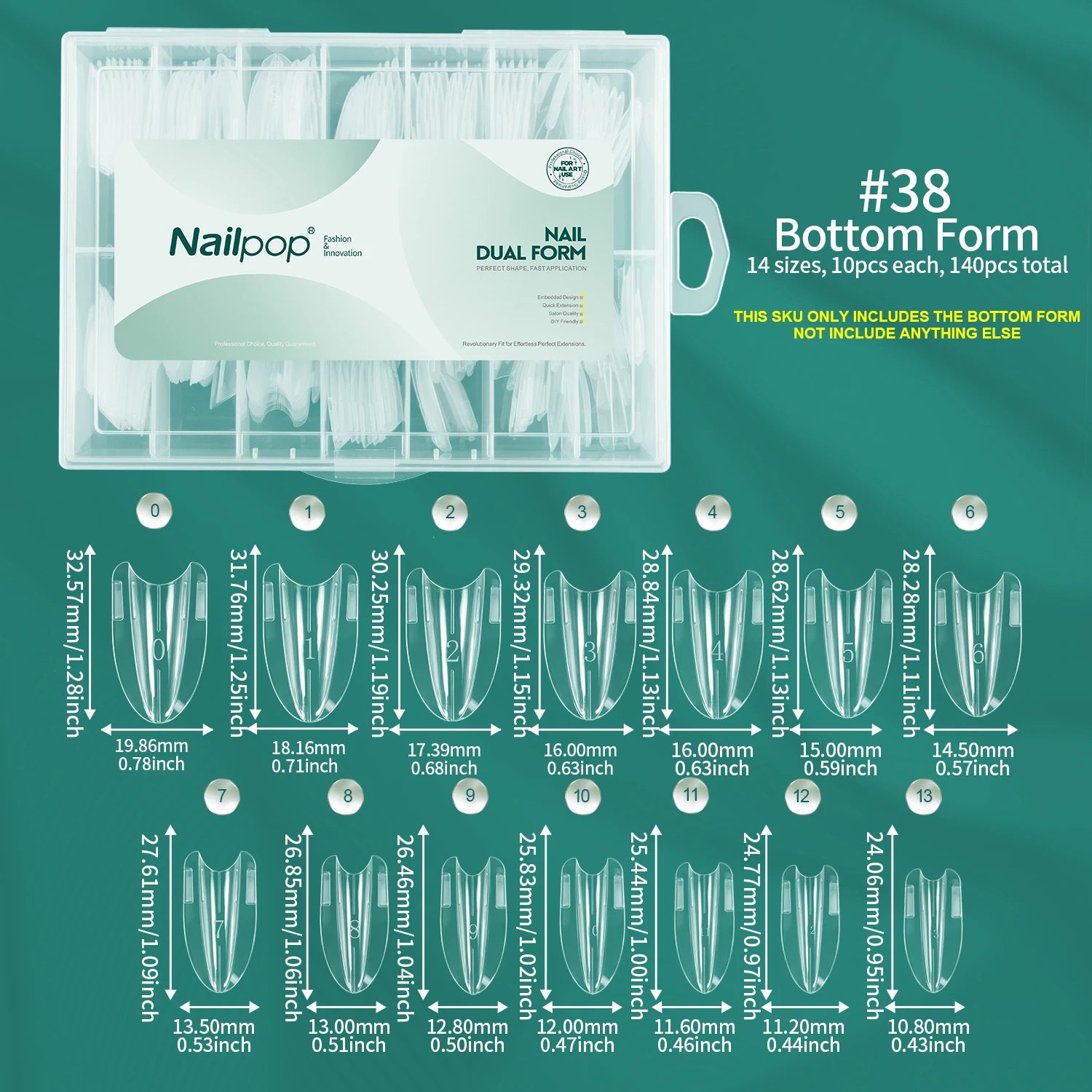 Formes doubles pour ongles, réutilisables, pointes claires, manucure française, Gel/Polygel/Acrylique, 70/140 pièces